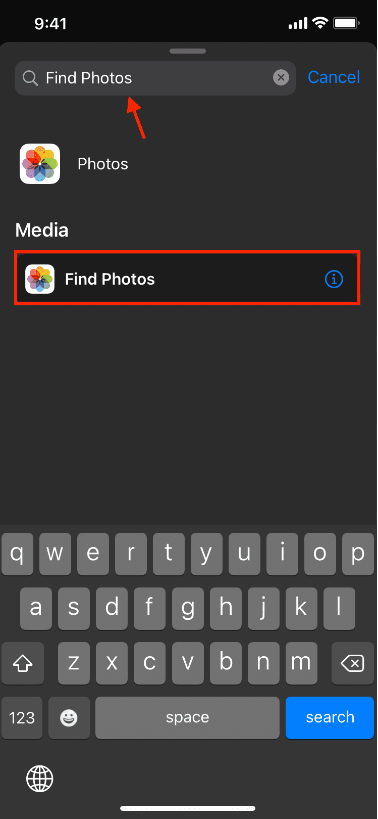 searching for photos in bar