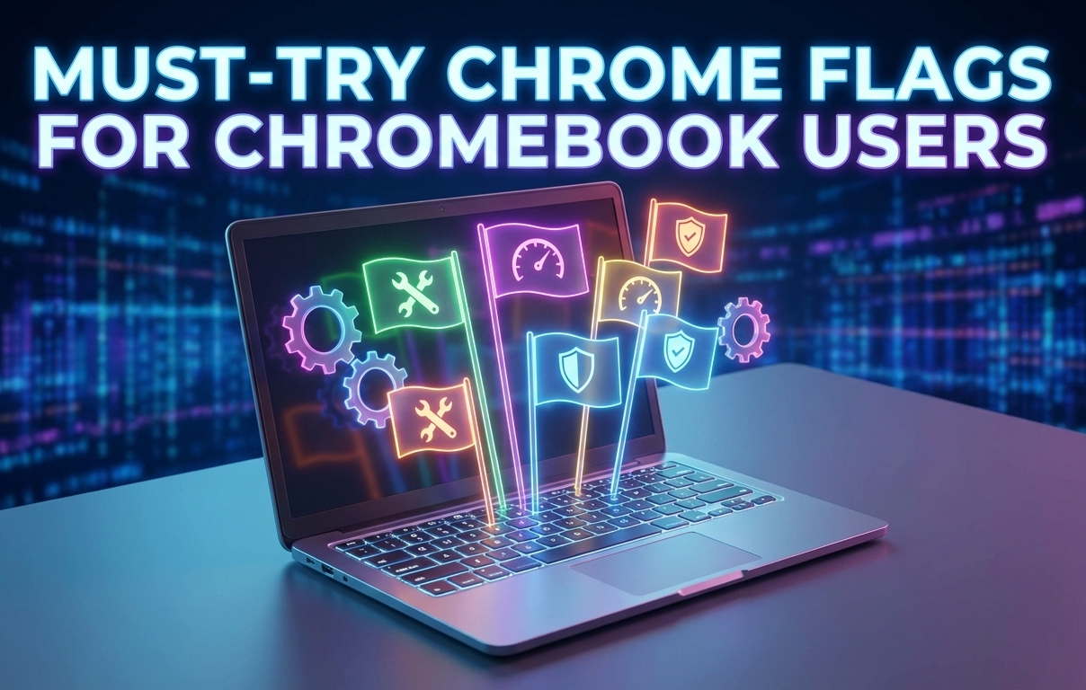 3d image of laptop and chrome flags