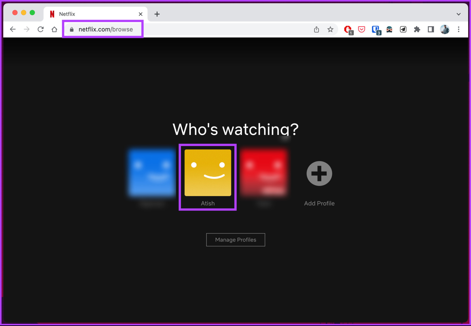 Netflix main page