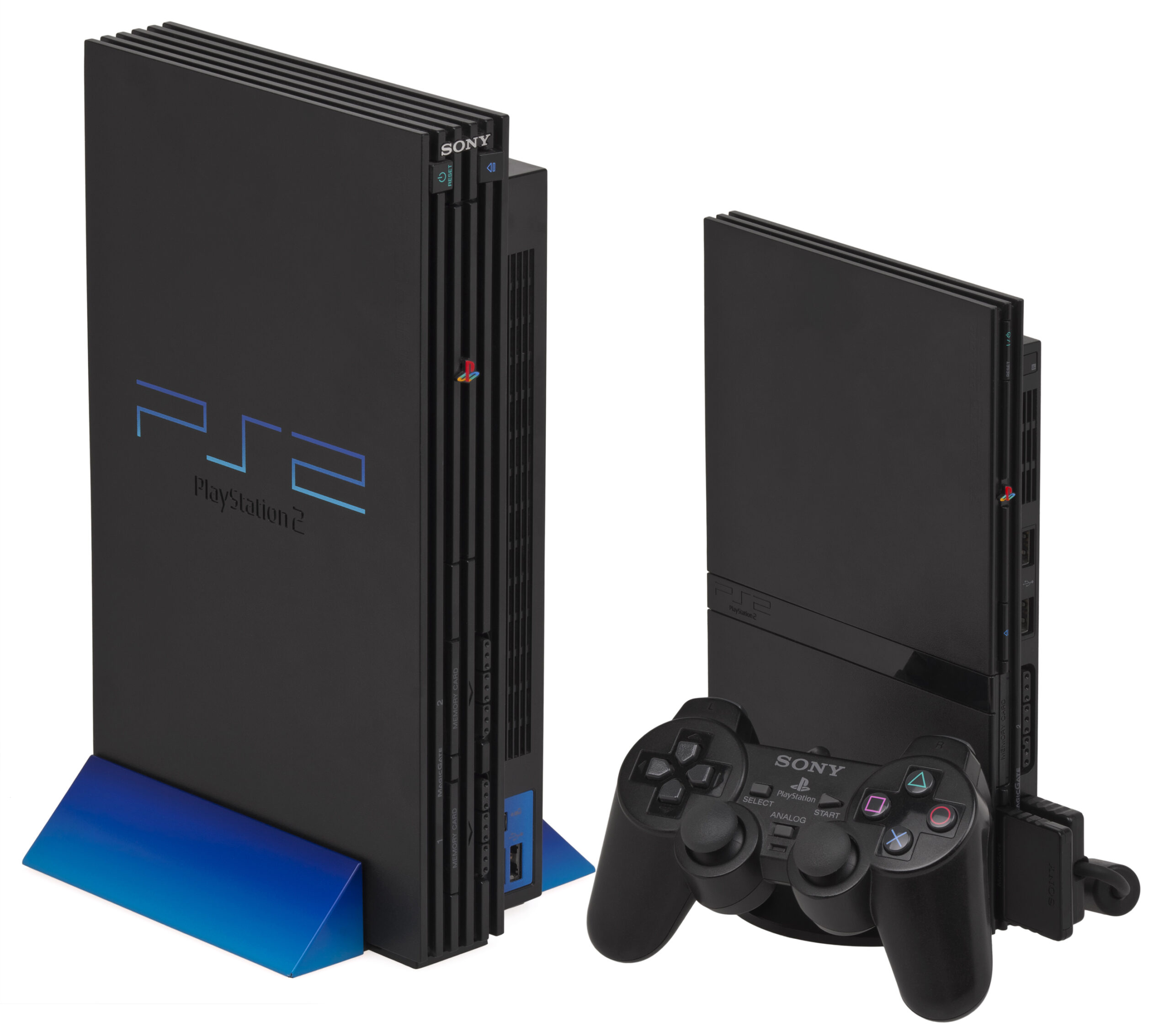 two playstation 2 models