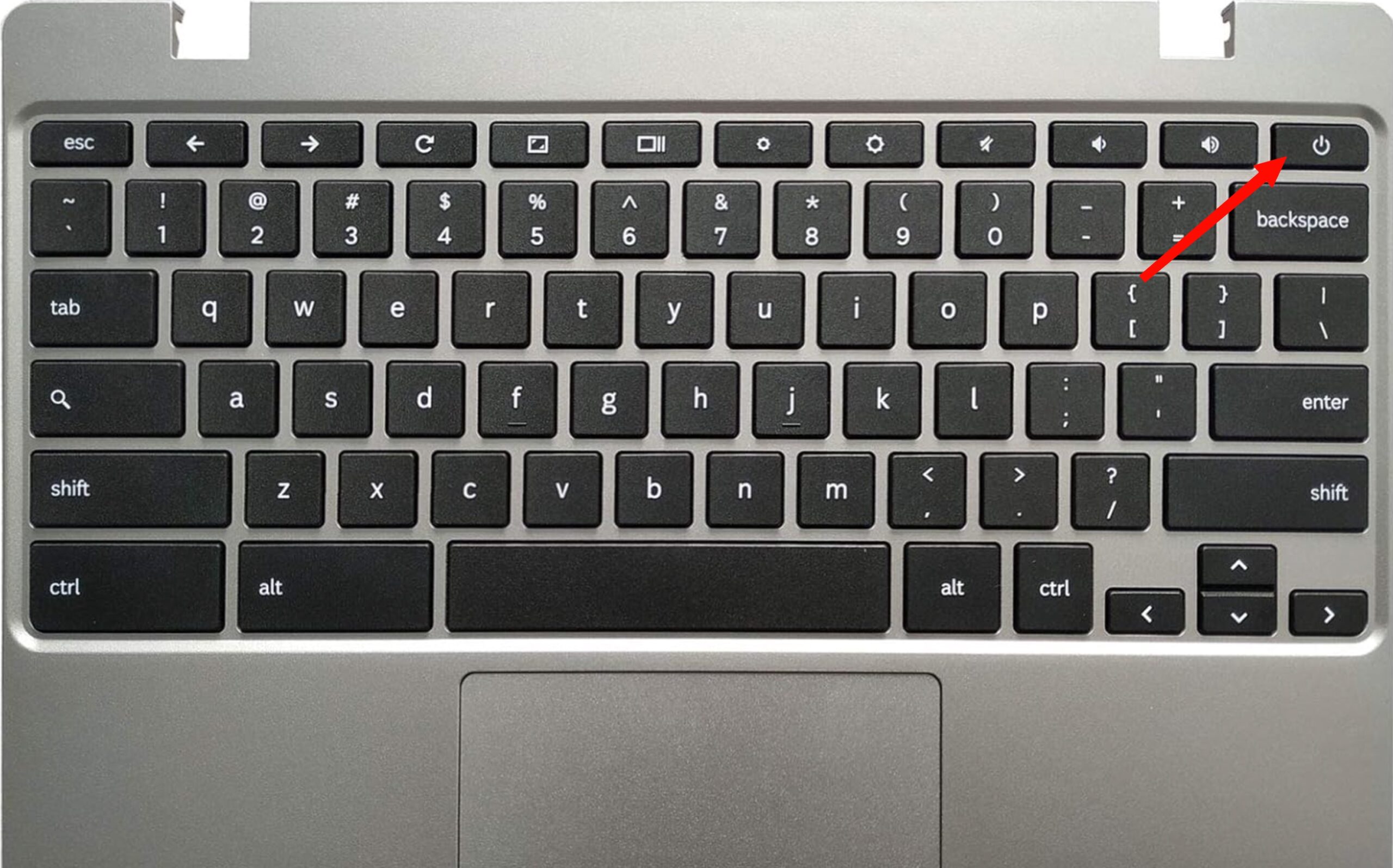 Force restarting a Chromebook using the power button