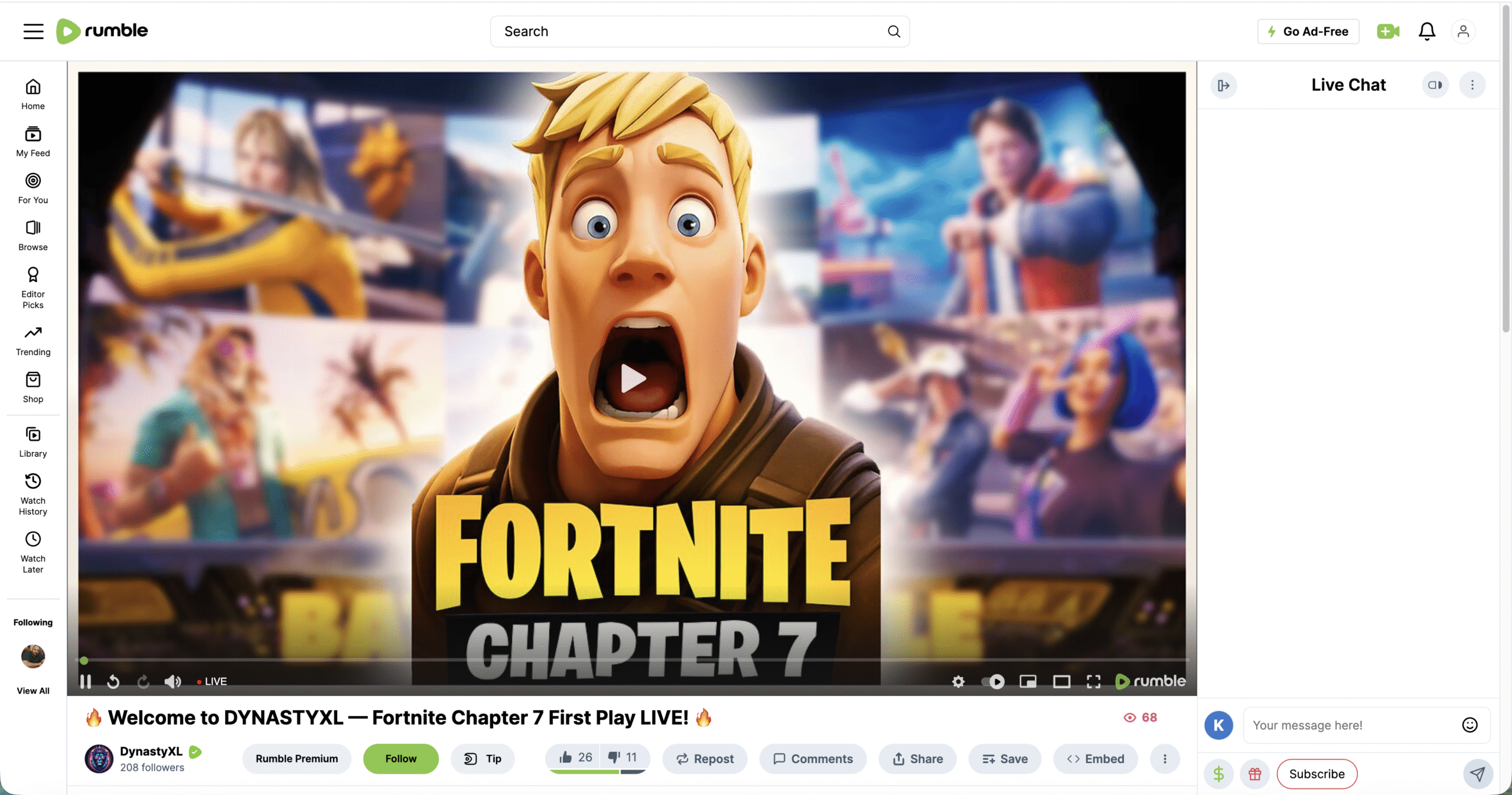 fortnite video on rumble