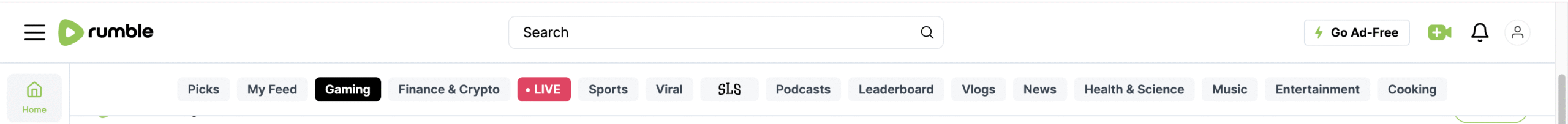 rumble search bar