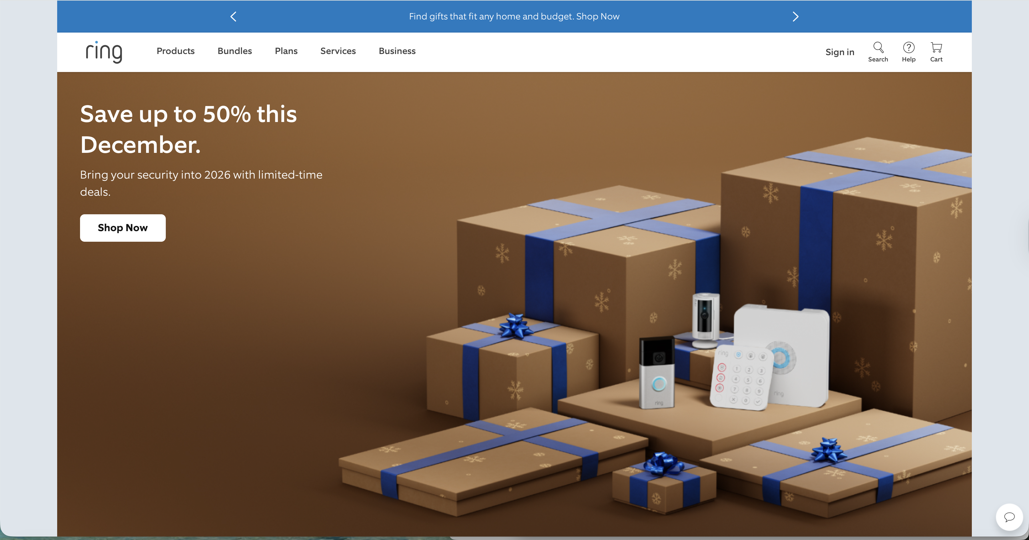 Ring.com homepage