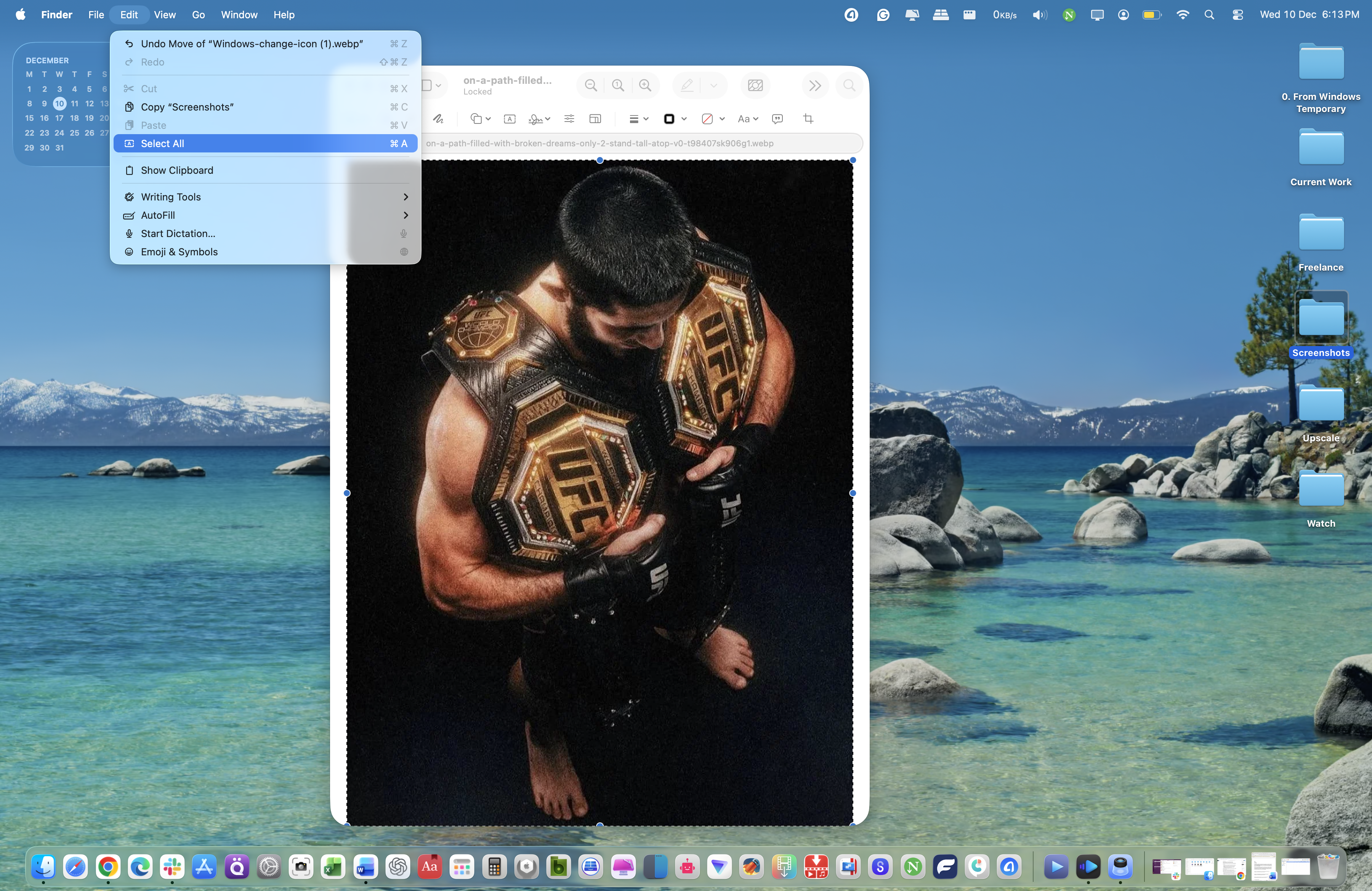 Mac Finder Get Info window with a user highlighting a new image.