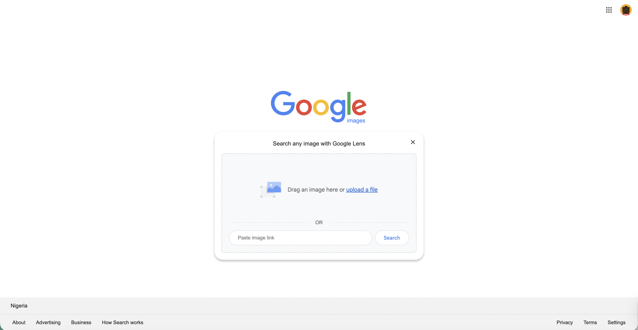 Uploading a photo to Google Image Search for Facebook image lookup