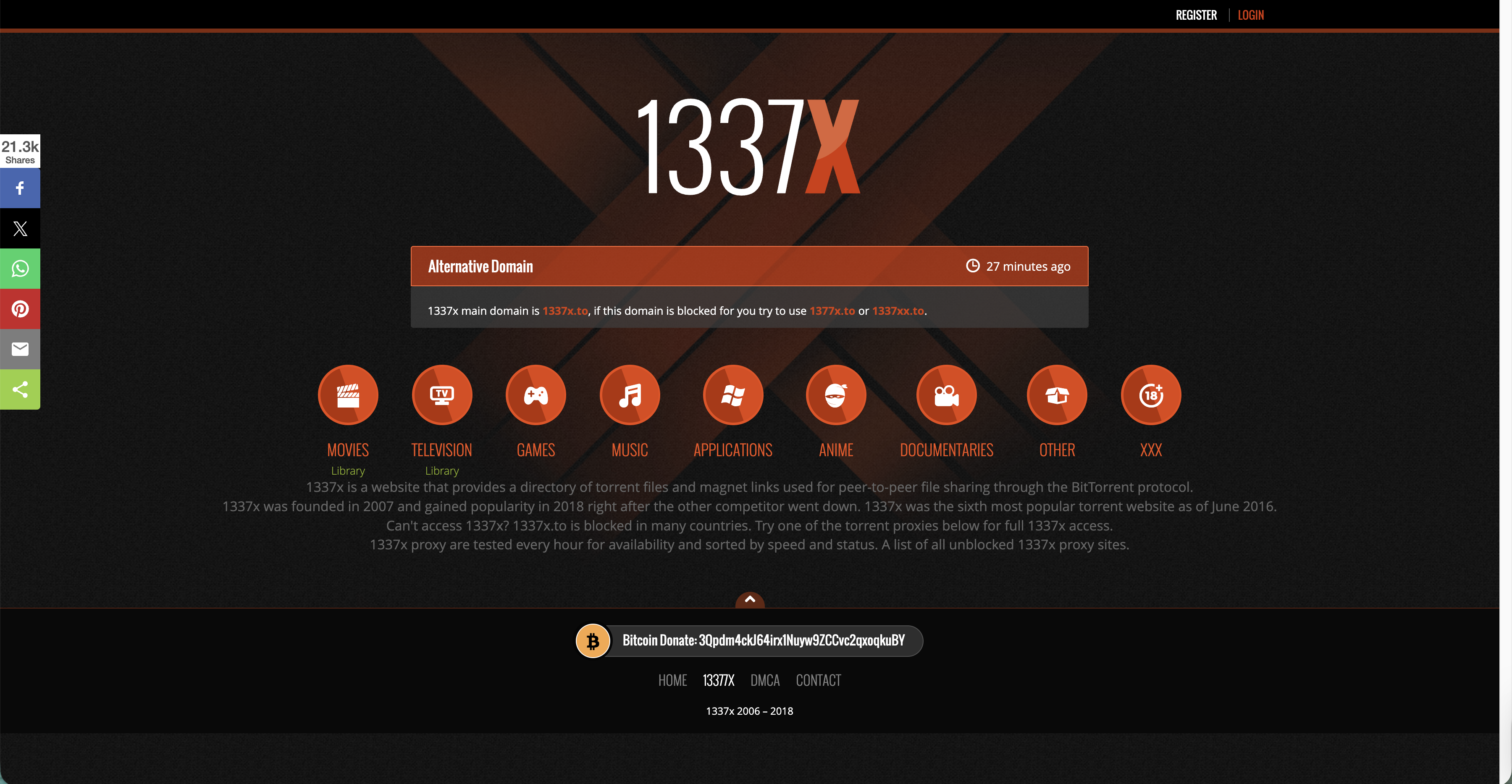 KickAss Torrents mirror domain 1337x