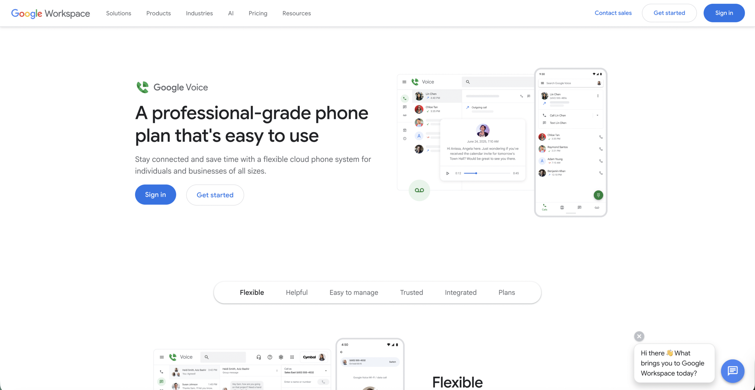 homepage of google voice