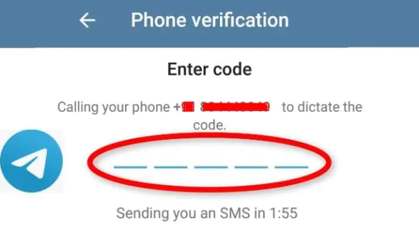 Receiving a Telegram verification code on a virtual phone number app