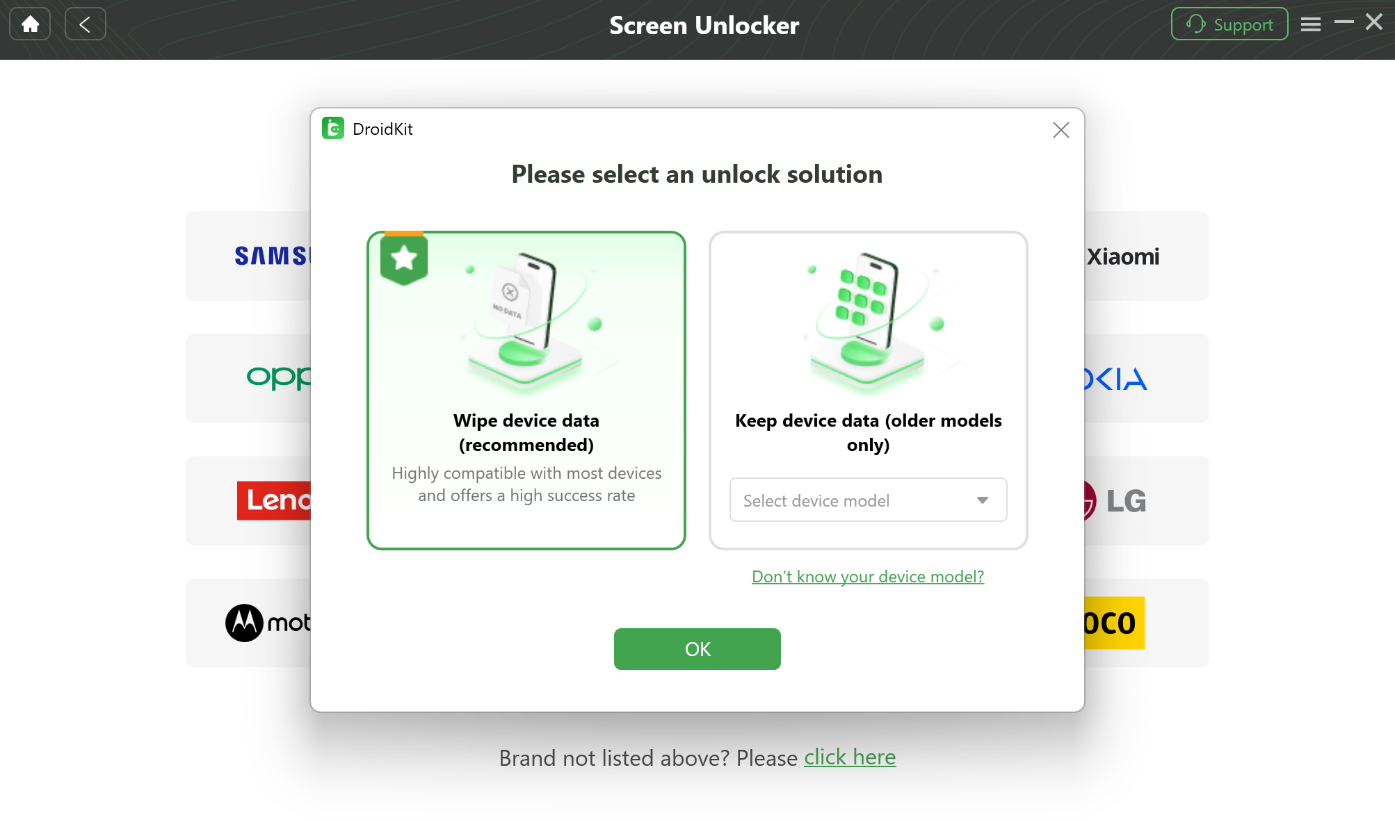DroidKit screen unlocker tool removing Android lock screen