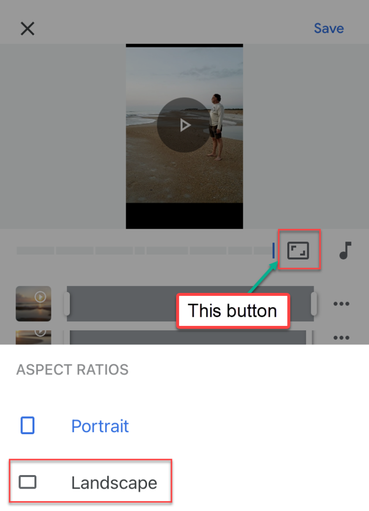 Highlight Video creation screen in Google Photos on iPhone