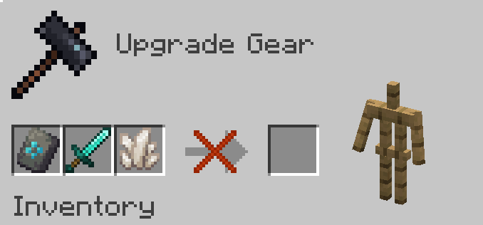 using the crafting table to upgrade gear