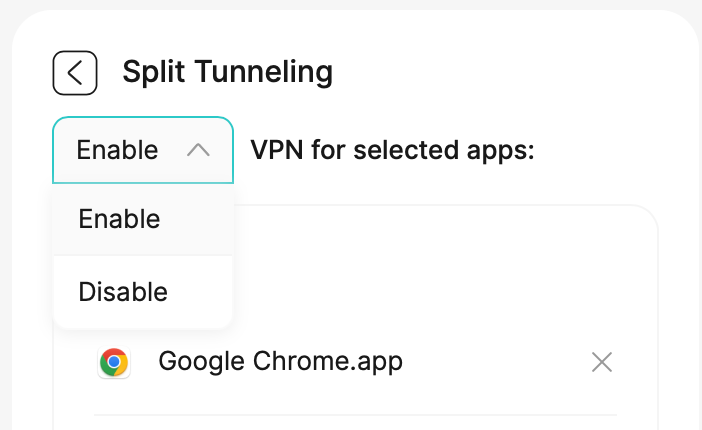 Split Tunnelling