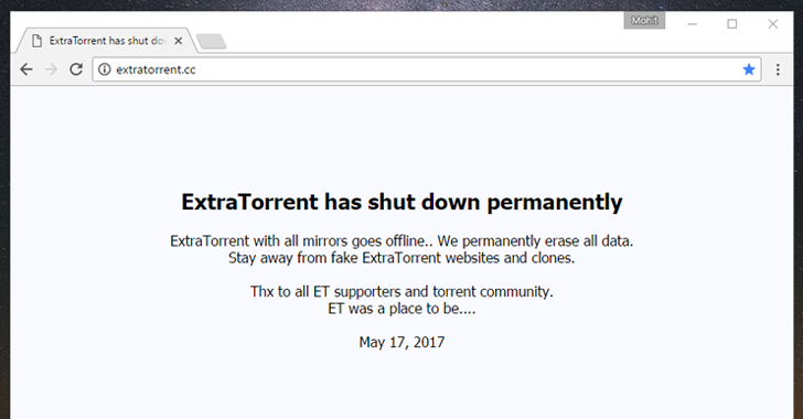 extratorrent shutdown message