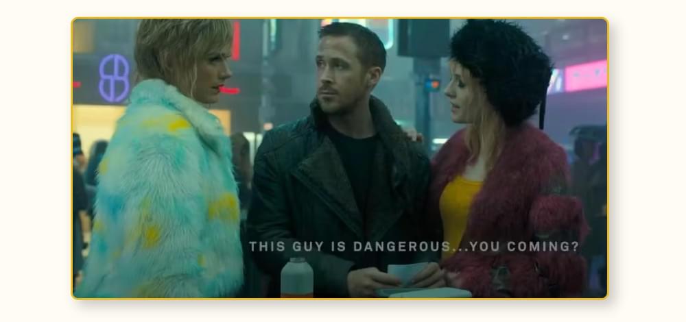 ryan gosling in movie with subtitles