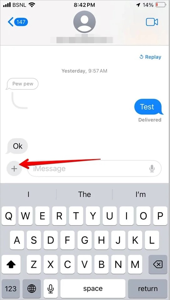 tapping the plus icon on keyboard