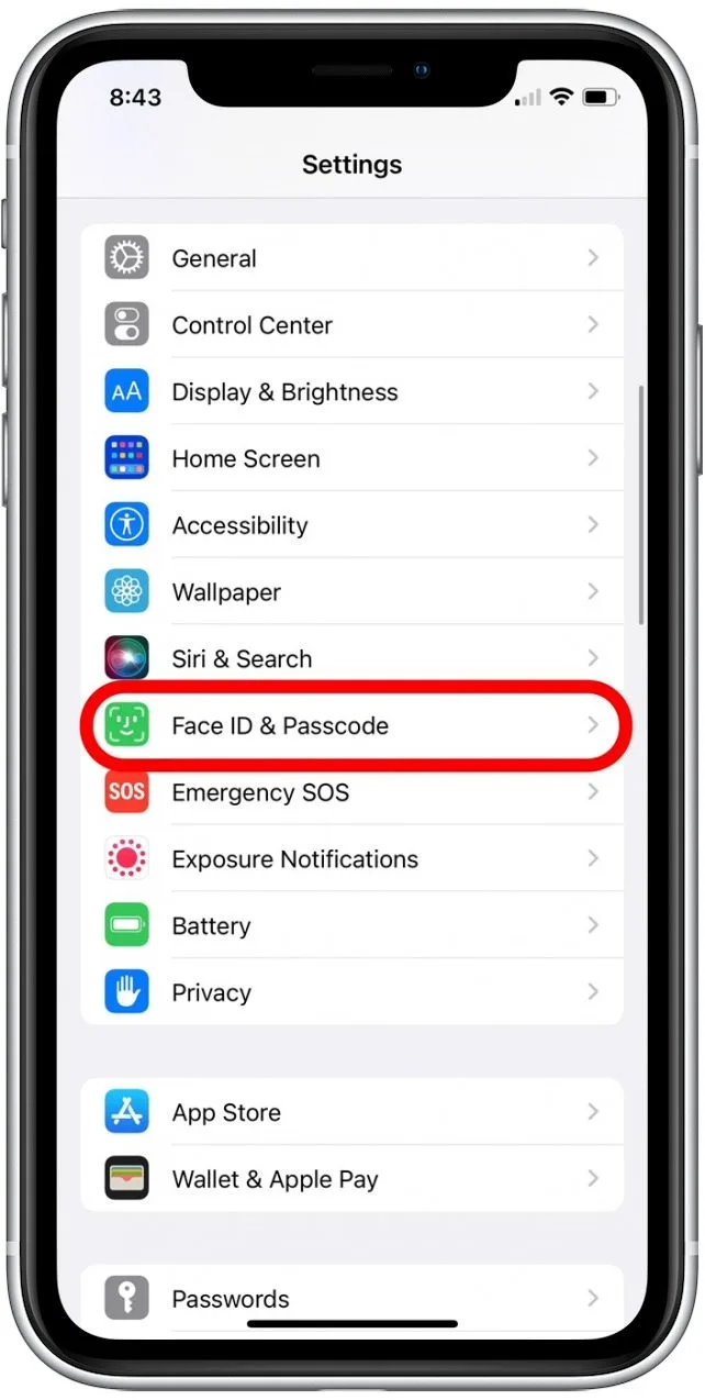iPhone Face ID & Passcode app