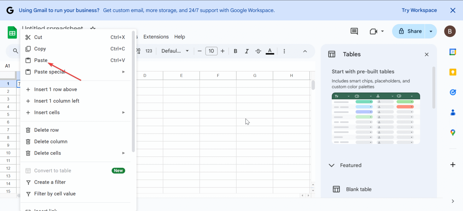 How to Import a Google Docs Document into Google Sheets