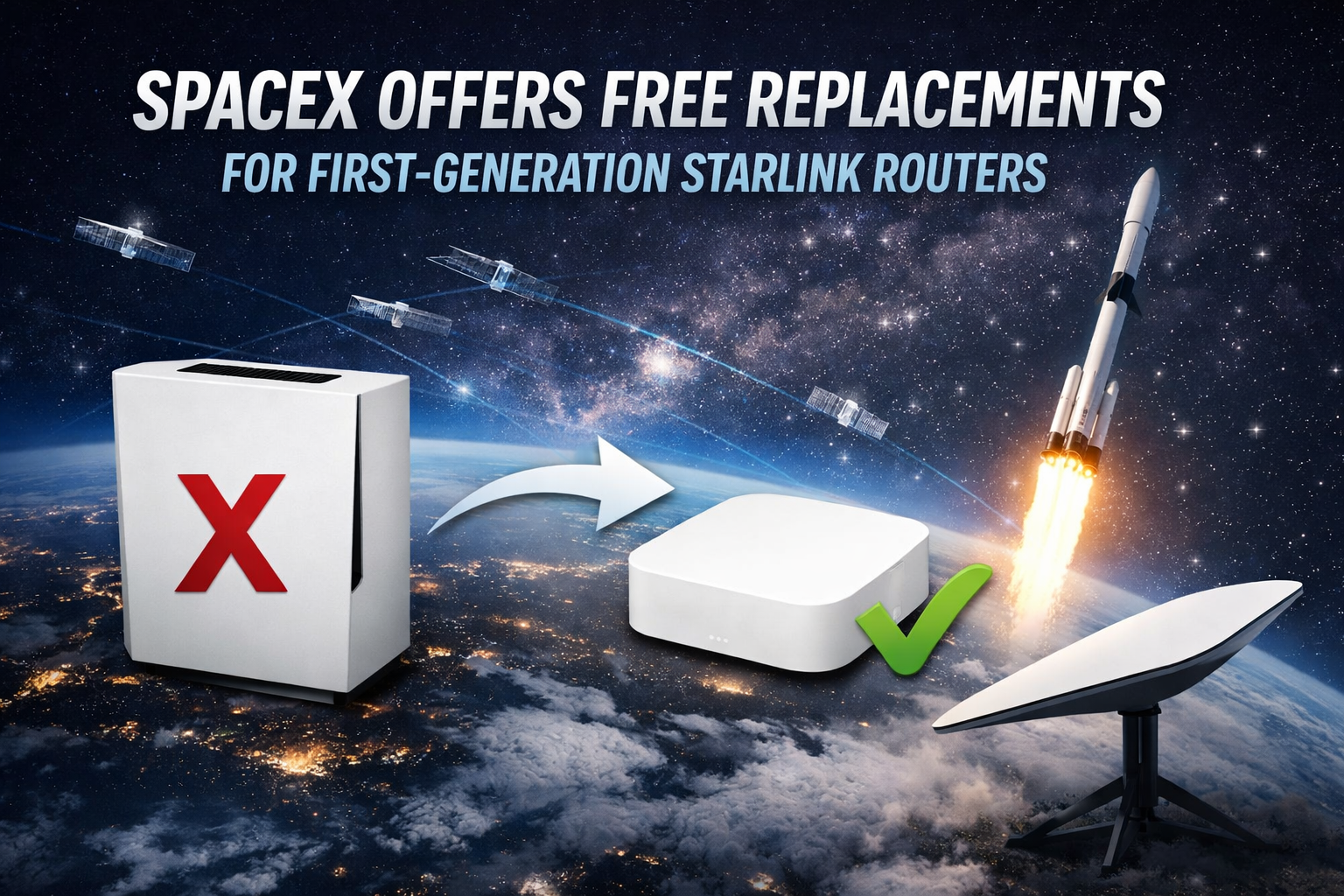 SpaceX Offers Free Replacements for First-Generation Starlink Routers