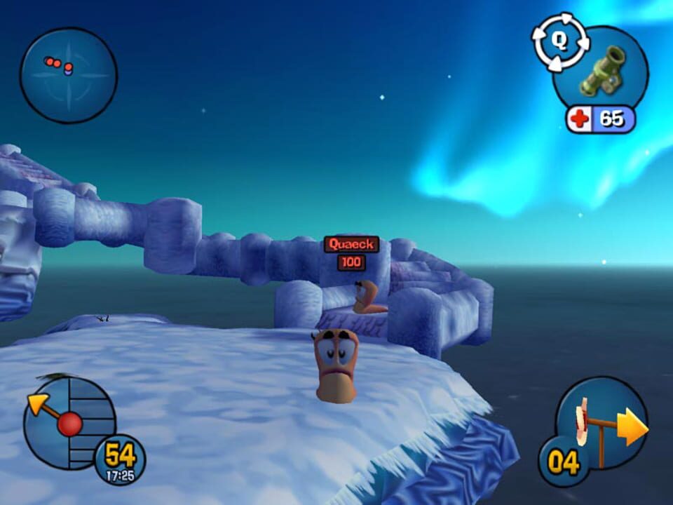 Worms 3d game in snow area