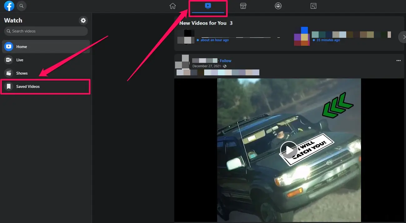 Saved videos location