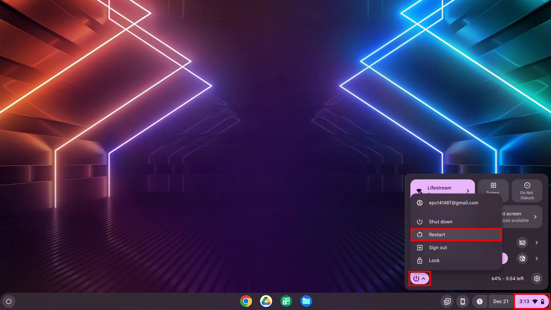 Turn off Chromebook