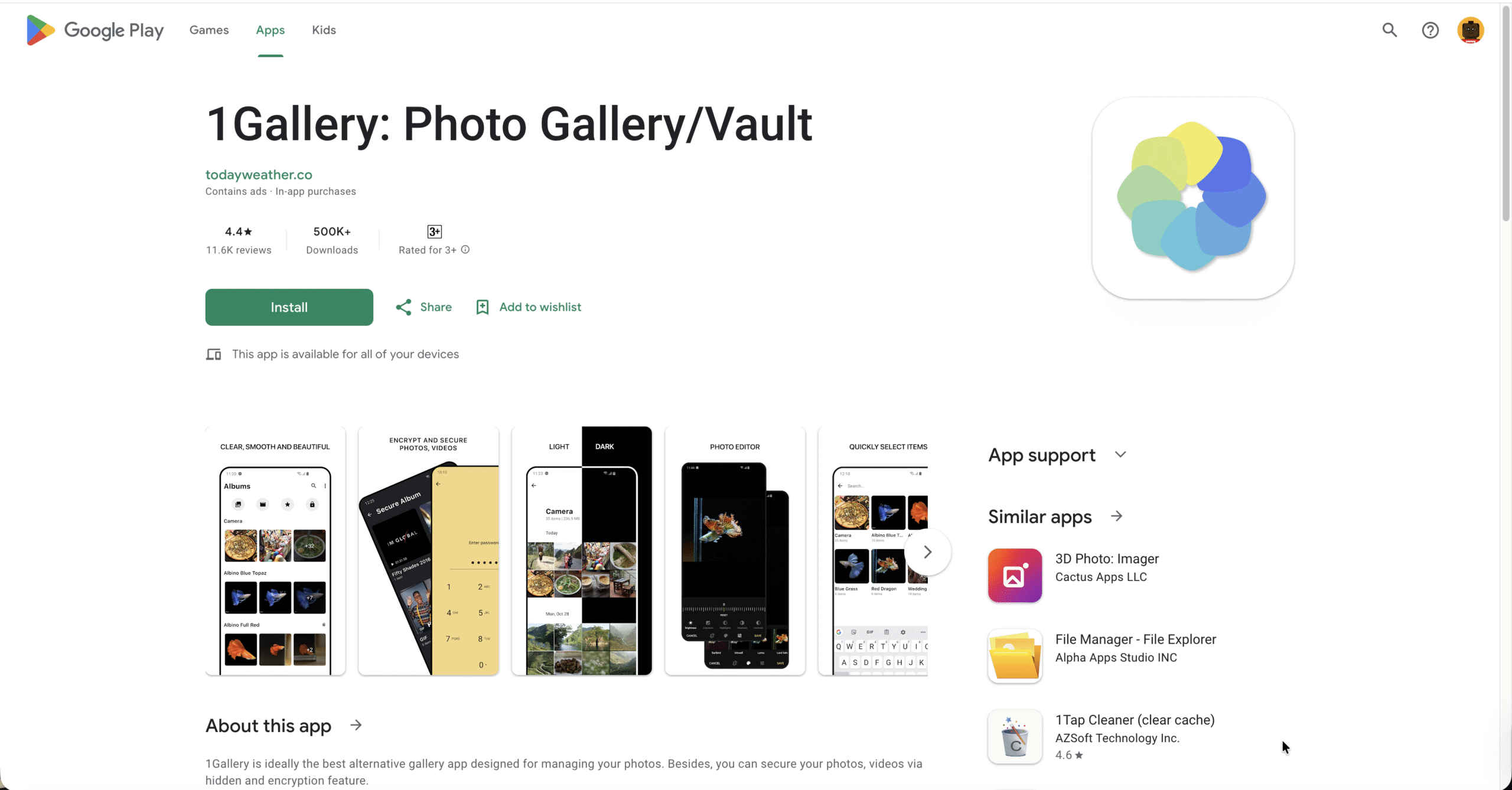 1Gallery With Encrypted Vault app