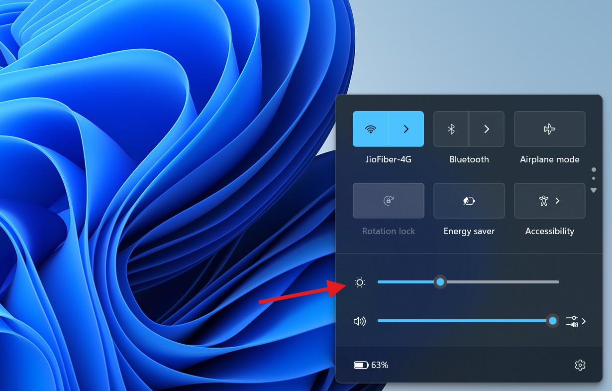 How to change screen brightness on Windows 11
