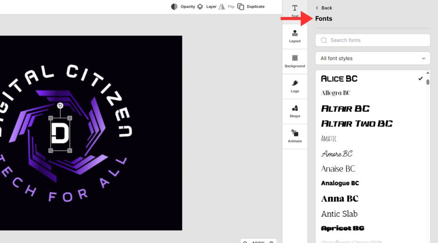 Adjust fonts