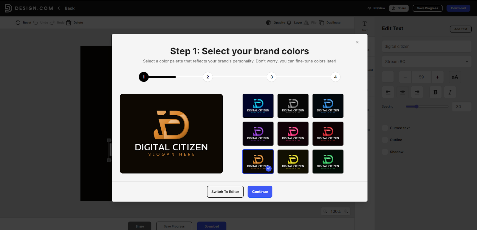 Select brand colors