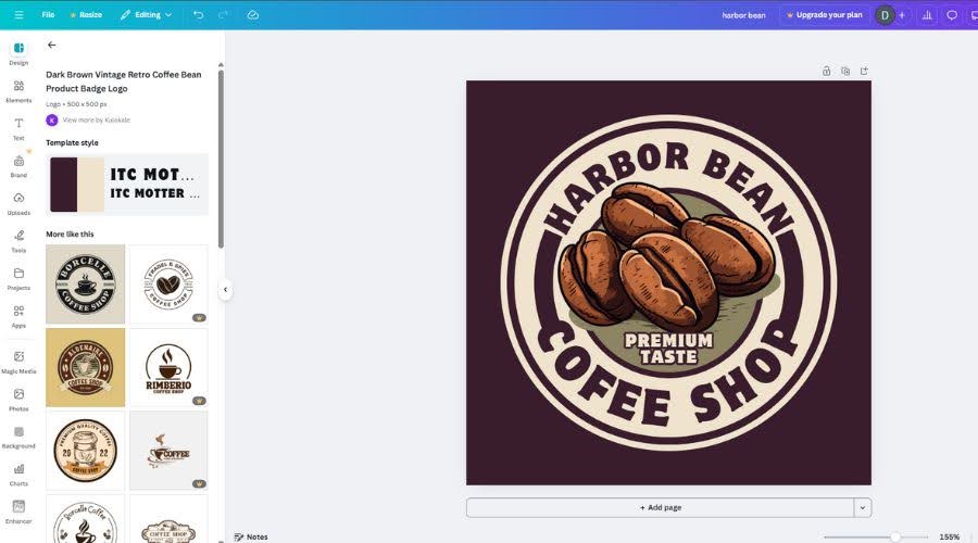 Canva coffee AI logos