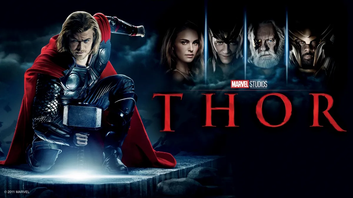Thor with Mjölnir in the original Thor movie