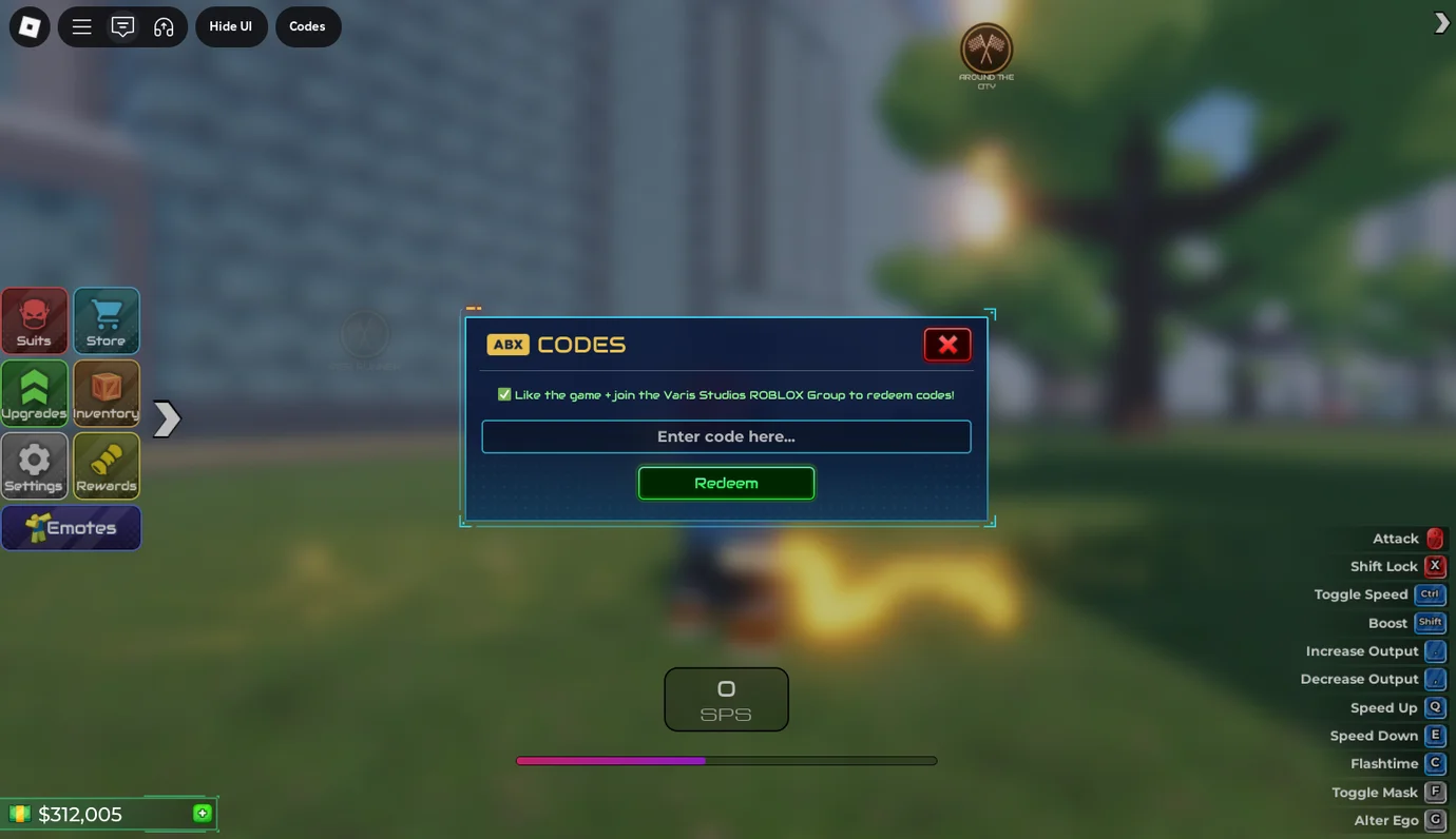 Redeem button selected after entering a Flashpoint Worlds Collide code