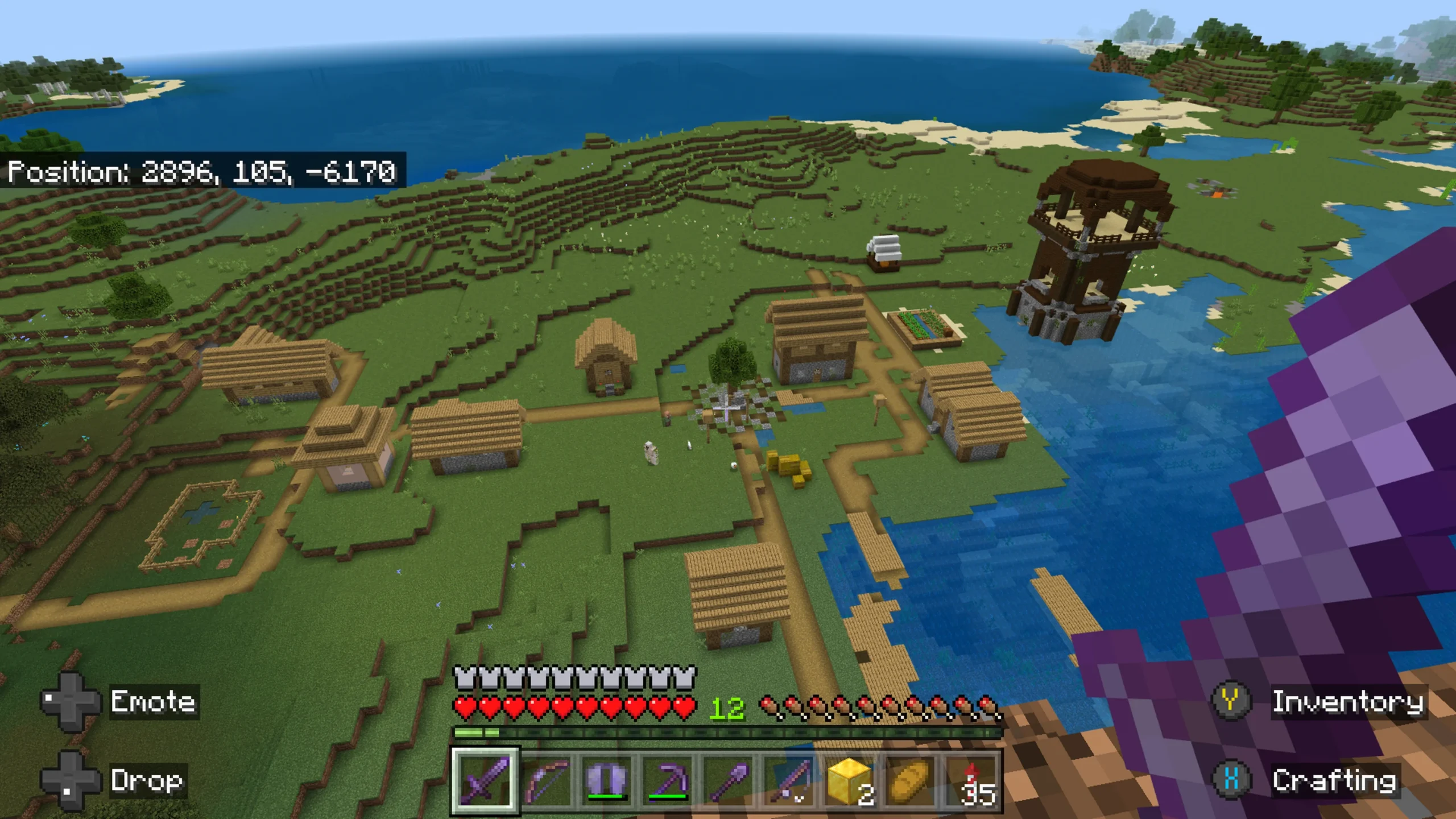 Minecraft village near pillager outpost