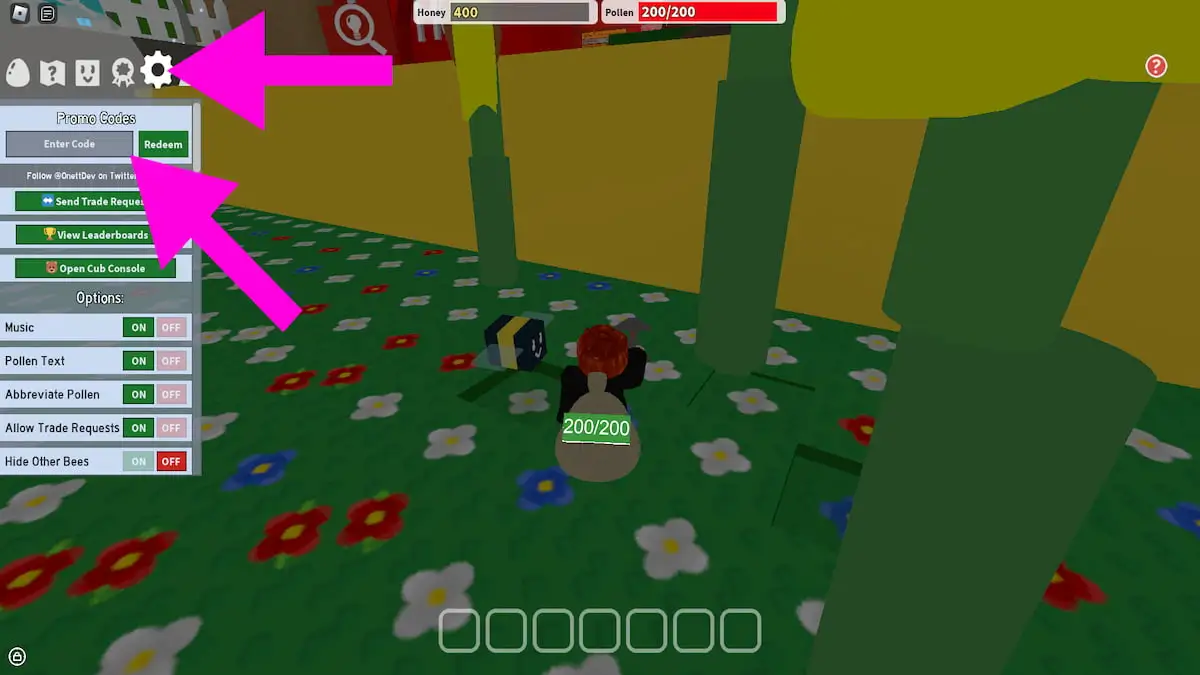 The Redeem button on interface