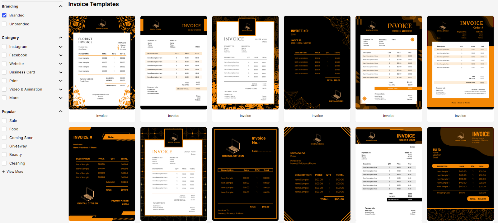 Design.com invoices
