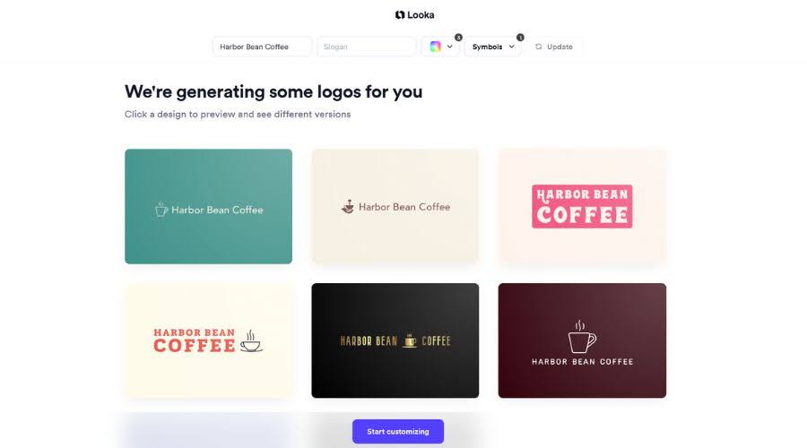 Looka AI logos