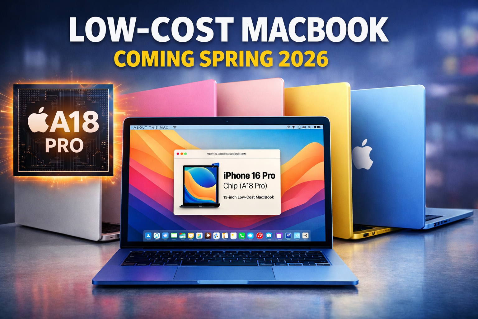 Low-cost MacBook Could Arrive in Spring 2026 Using iPhone 16 Pro Chipset