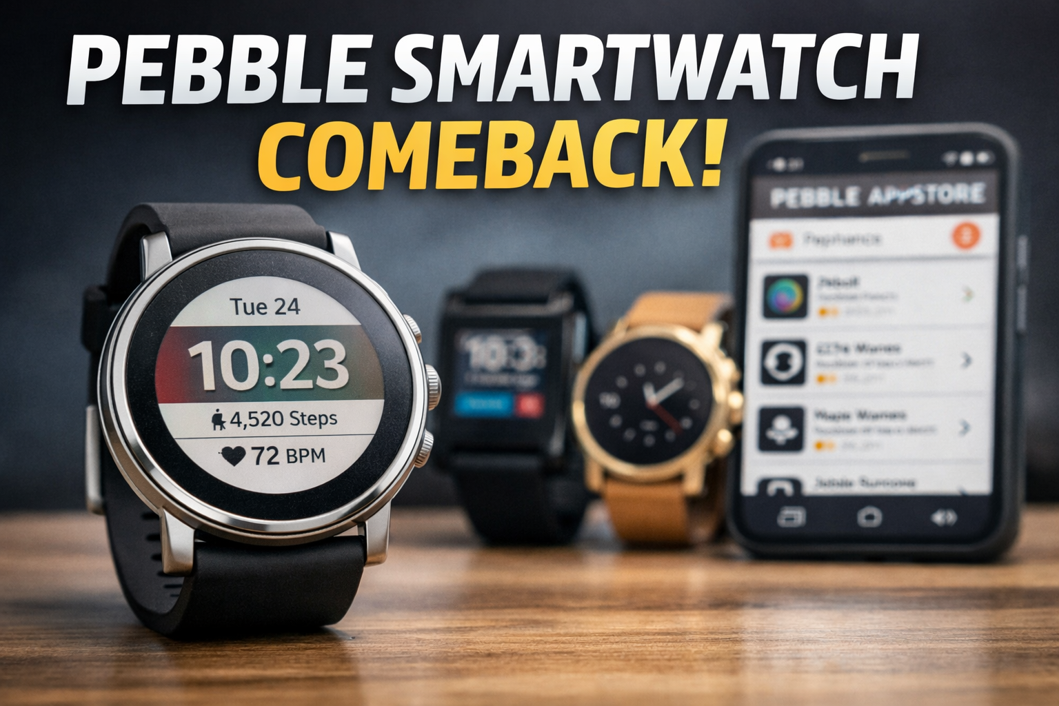 Pebble Smartwatch Makes a Comeback With Bigger Display and Longer Battery Life