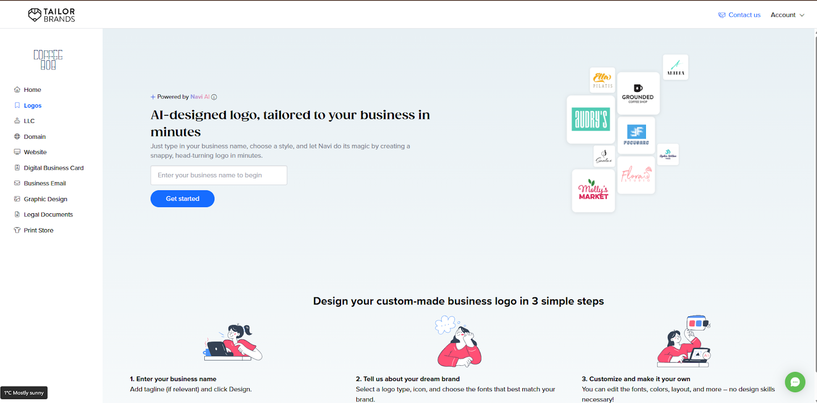 Tailor Brands AI logo generator
