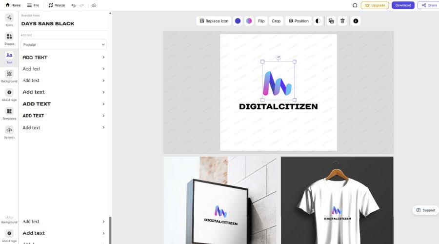 Turbologo design editor