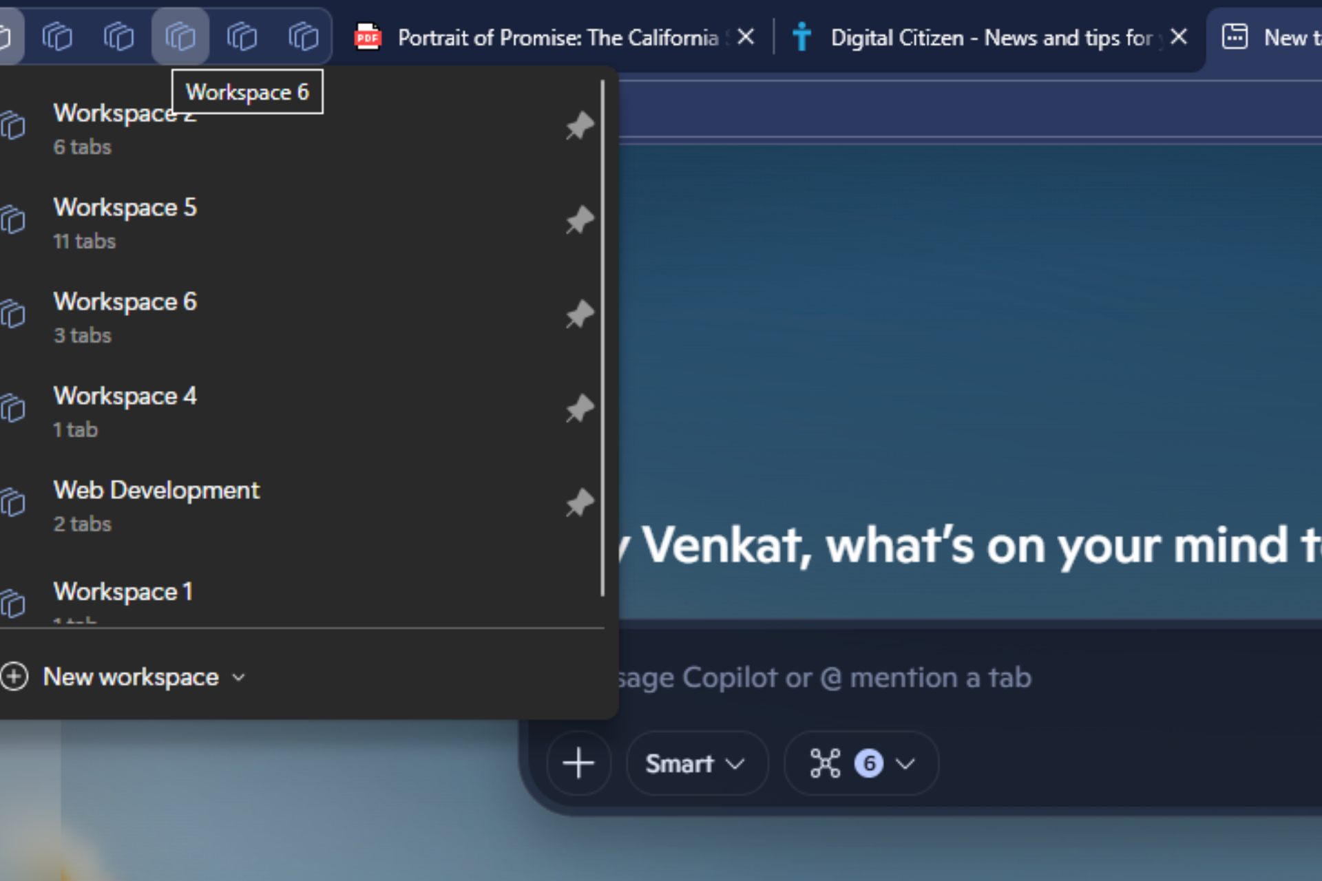 Microsoft Edge may soon let you pin Workspaces for faster access