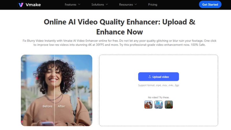Vmake AI video enhancer