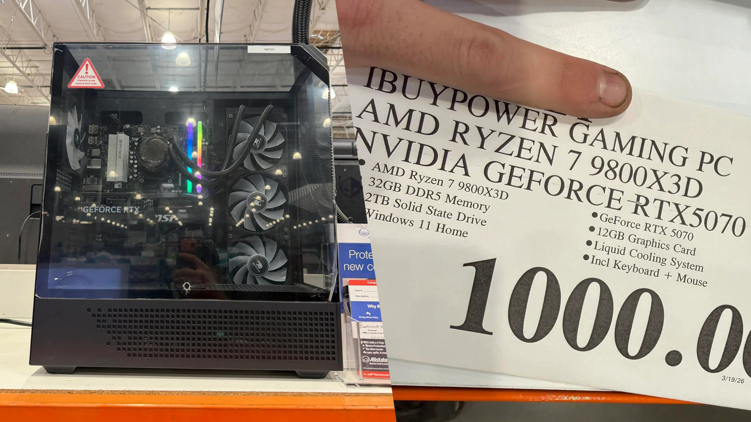 Costco shopper finds a Ryzen 7 9800X3D and RTX 5070 gaming PC for just $1,100