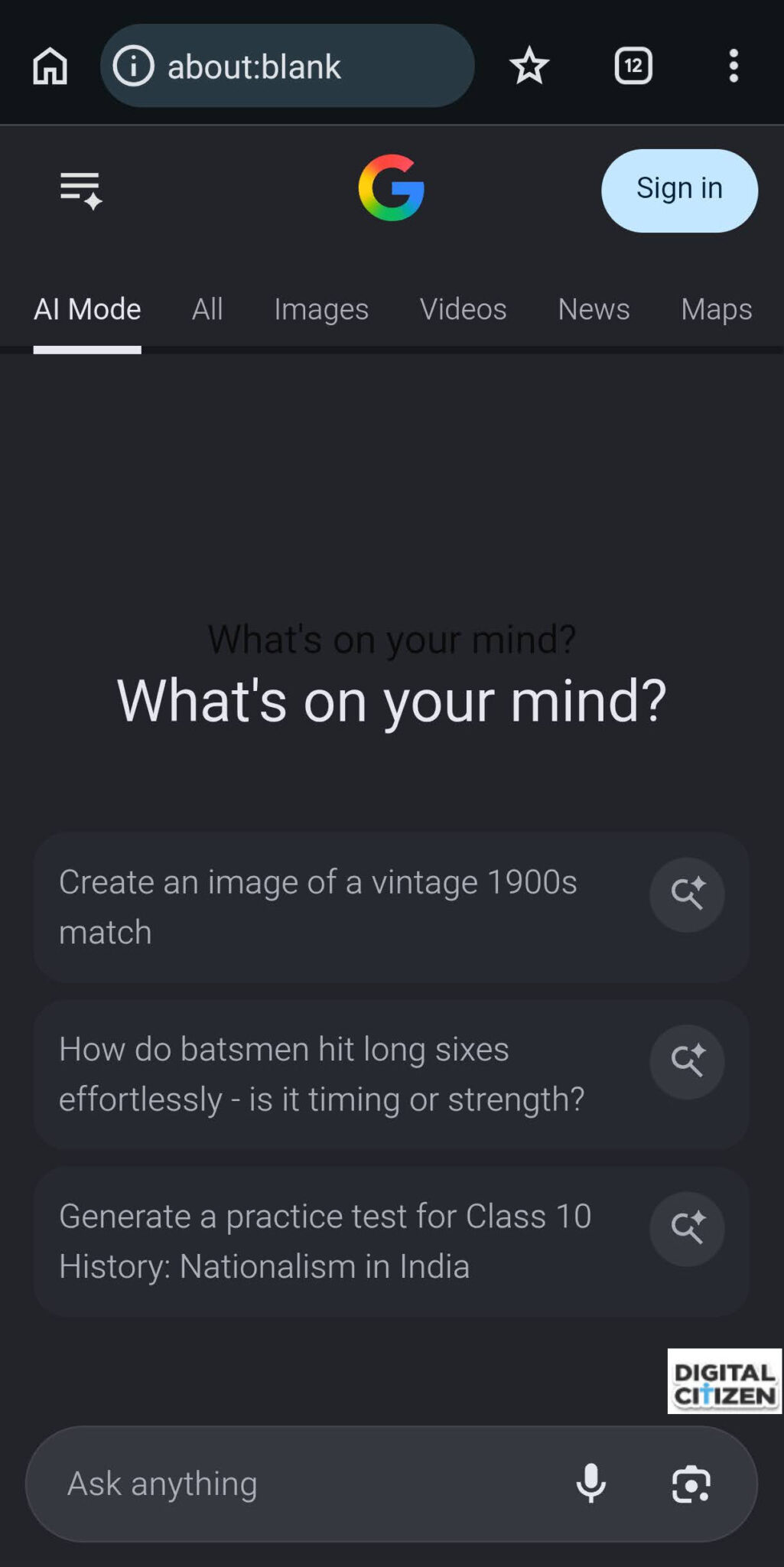 Chrome for Android tests Contextual Tasks for AI Mode
