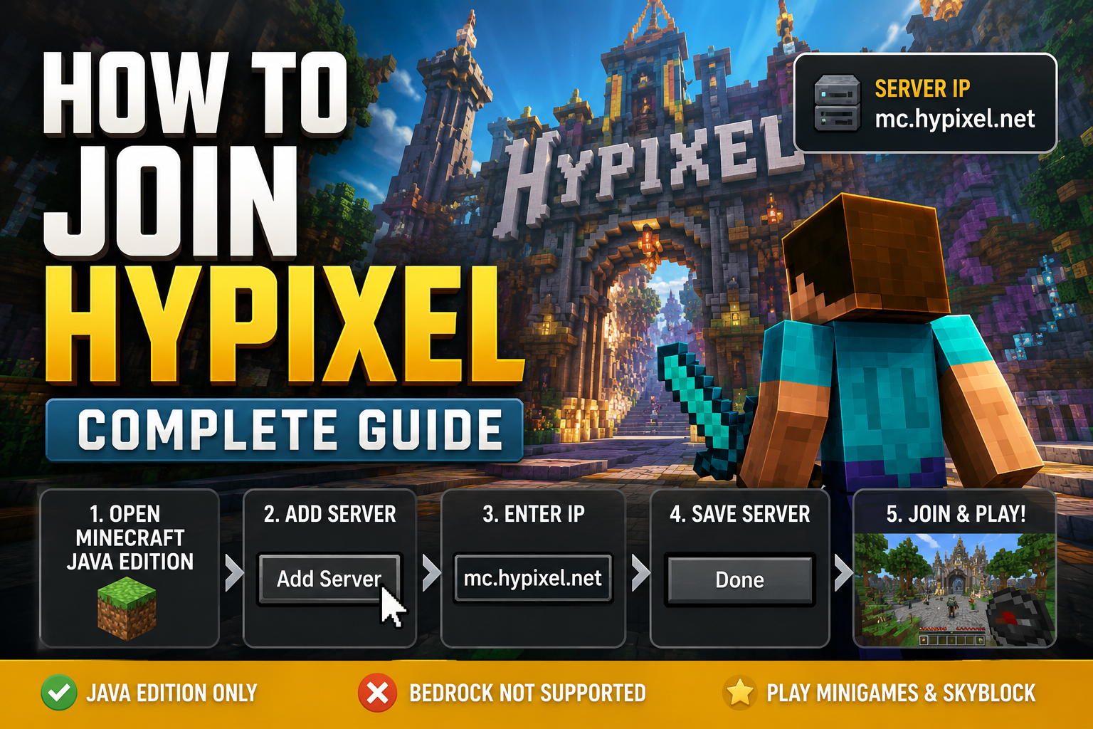 How to Join Hypixel in Minecraft Java