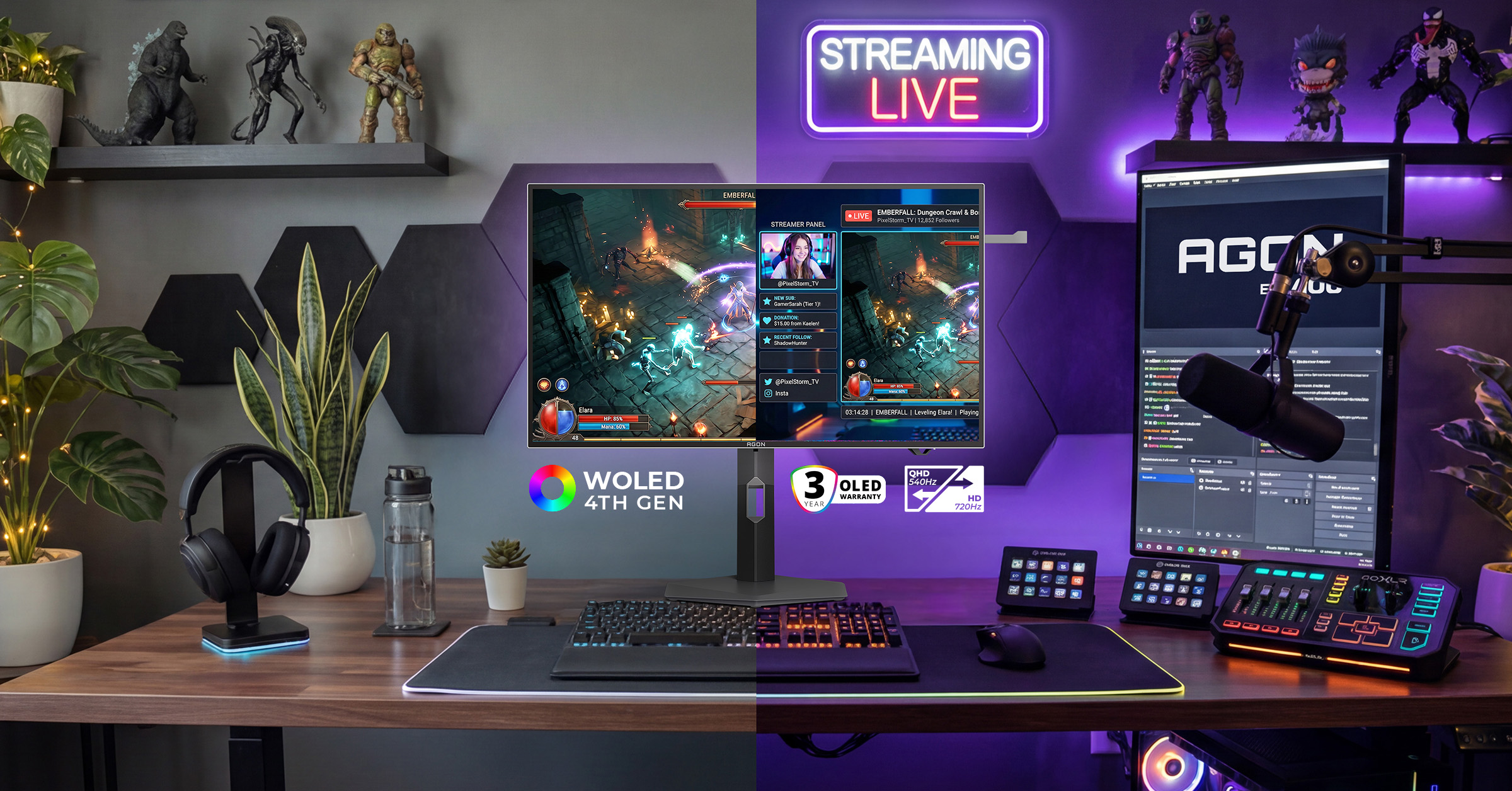 AOC Unveils 48.9 Inch SuperWide OLED and 34 Inch 360Hz QD OLED Gaming Monitors