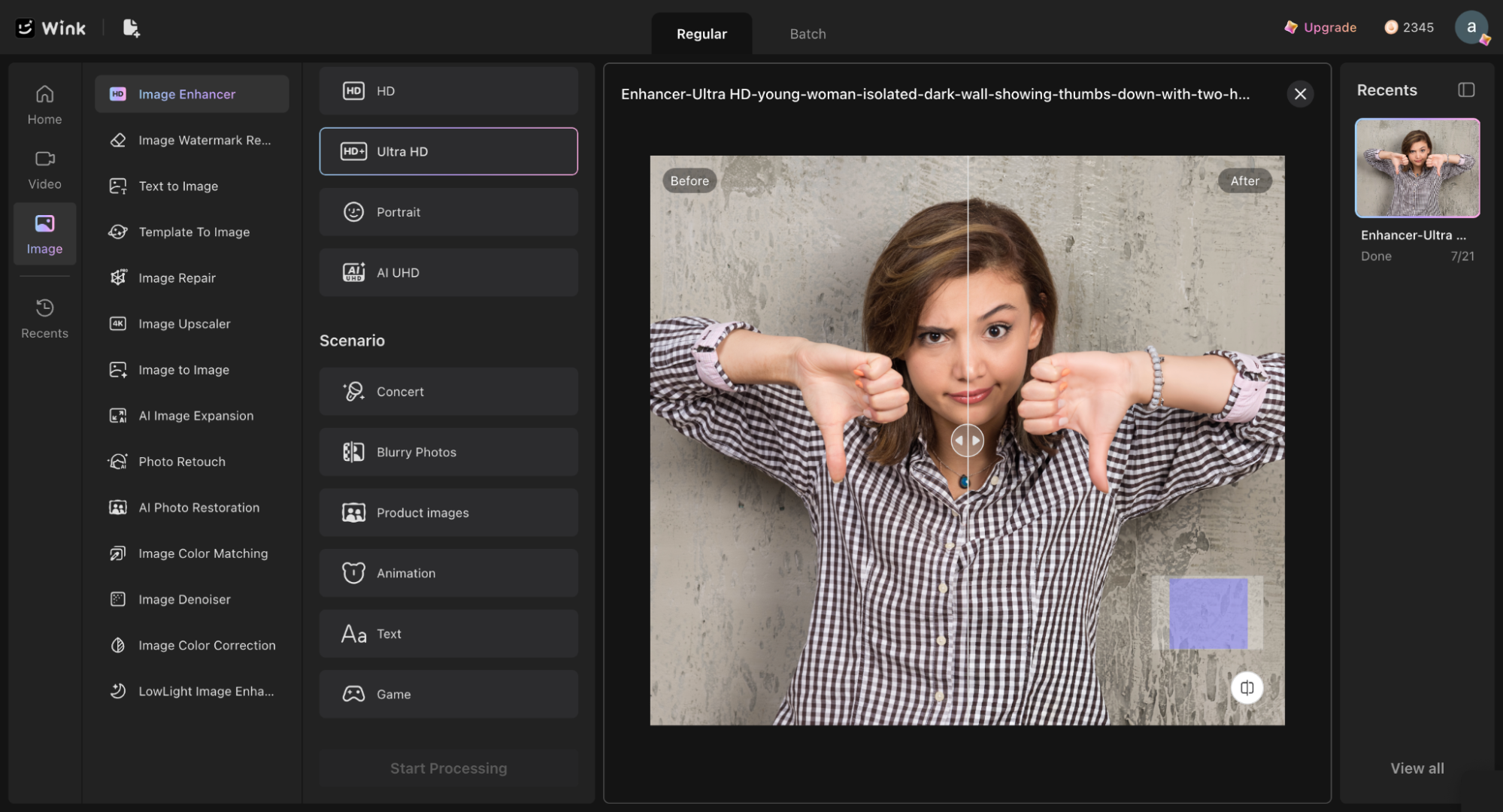 AI image enhancer