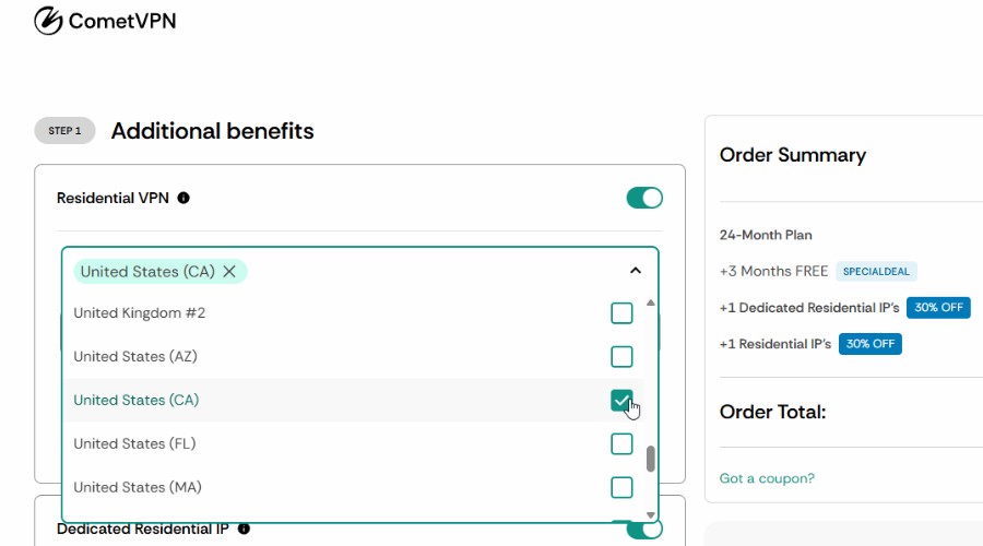 Choose VPN plan