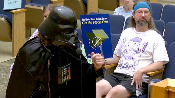Darth Vader Appearance at San Diego Meeting Highlights Debate Over Flock Surveillance Cameras